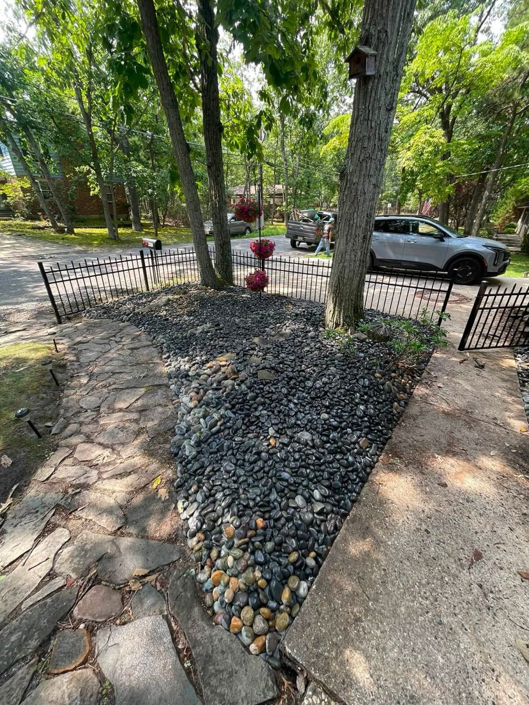 Mexican Beach Pebble beside a stone path