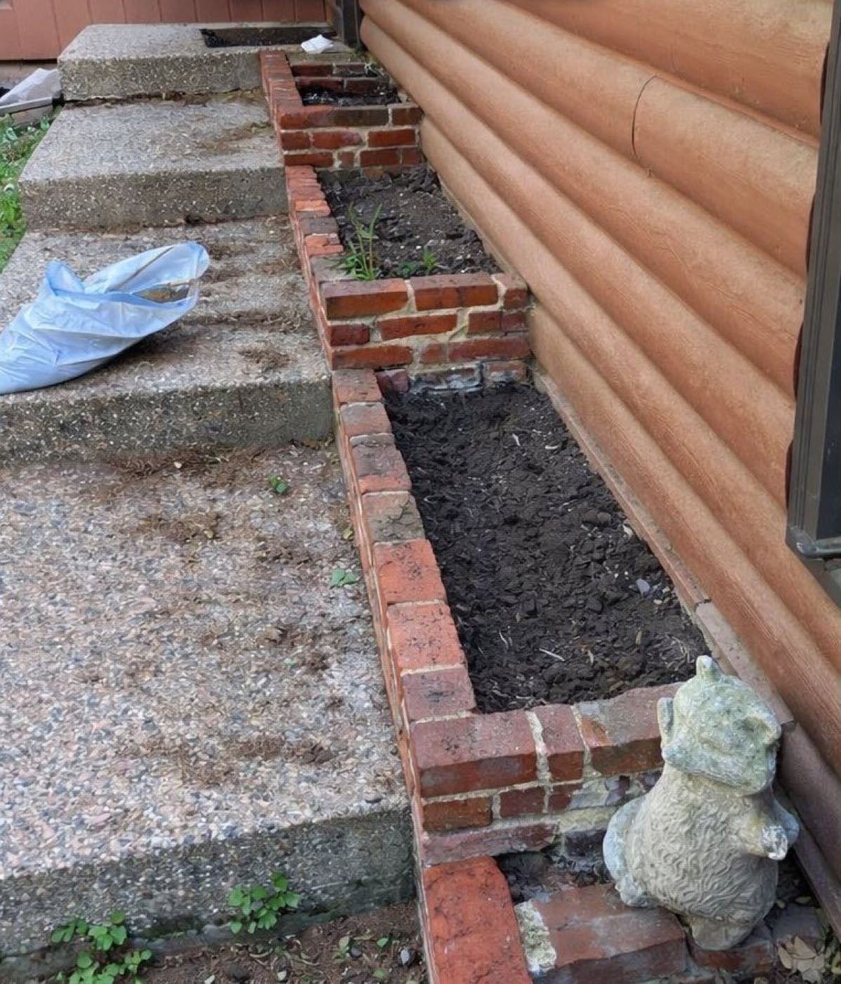 Before: brick planter